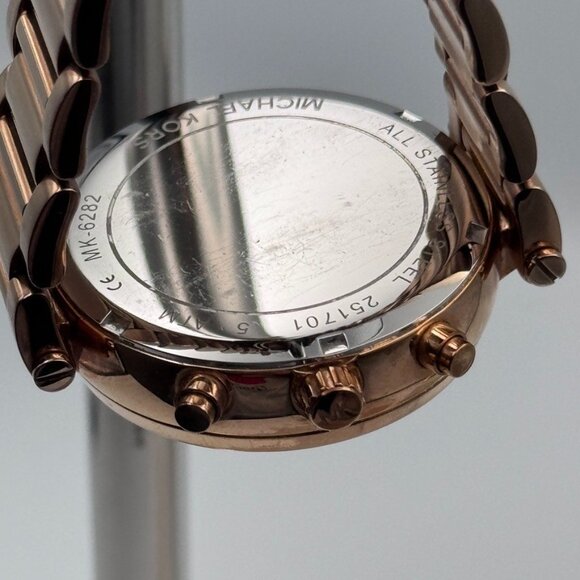 Michael Kors Sawyer Watch MK6282 Women's Rose Gold Tone Chronograph 38mm & box - Picture 9 of 16